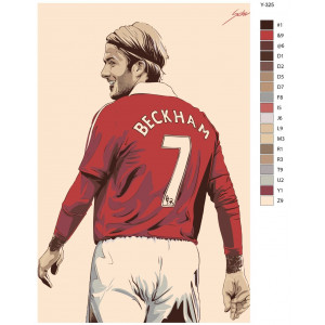 Картина по номерам "Футболіст Девід Бекхем. Манчестер Юнайтед"