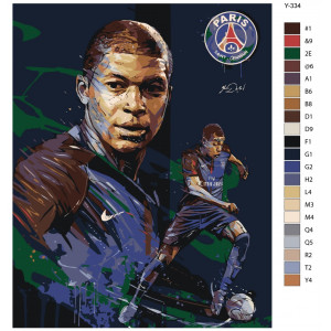 Картина по номерам "Футболист Килиан Мбаппе. Национальная сборная Франции"