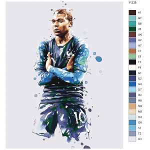 Картина по номерам "Футболист Килиан Мбаппе. Национальная сборная Франции"