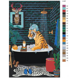 Картина по номерам "Тигр в ванне"