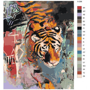 Картина по номерам "Графіті тигра"