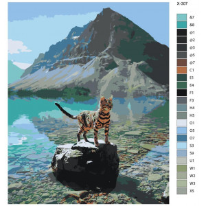 Картина по номерам "Бенгальський кіт на природі"
