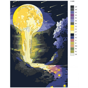 Картина по номерам "Місячний водоспад"