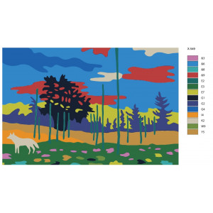 Картина по номерам "Сучасне мистецтво. Різнокольоровий ліс"