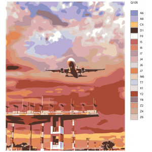 Картина по номерам "Літак у небі"