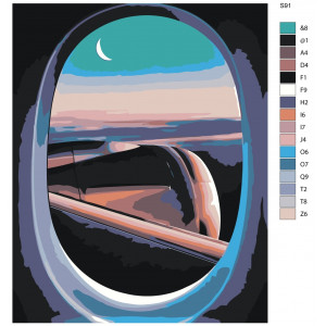 Картина по номерам "Вид из иллюминатора самолета"