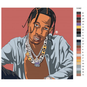 Картина по номерам "Репер Travis Scott (Трэвис Скотт)"