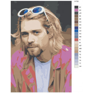 Картина по номерам "Рок музыкант Kurt Cobain (Курт Кобейн)"