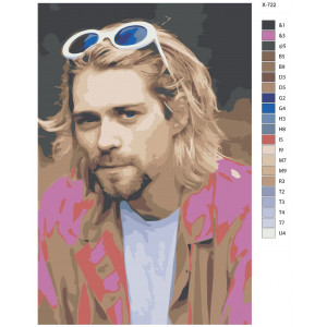 Картина по номерам "Рок музикант Kurt Cobain (Курт Кобейн)"