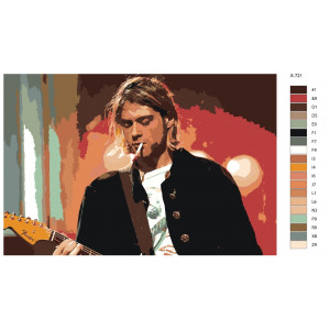 Картина по номерам "Рок музикант Kurt Cobain (Курт Кобейн)"