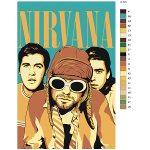 Картина по номерам "Рок-группа Nirvana"