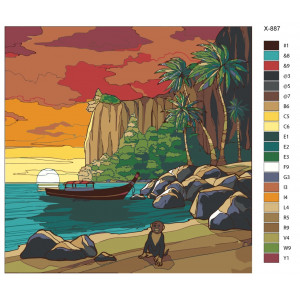 Картина по номерам "Захід сонця на березі моря"