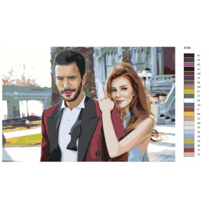 Картина по номерам "Турецький серіал – вишневий сезон. Несліхан Йелдан та Арас Айдін"