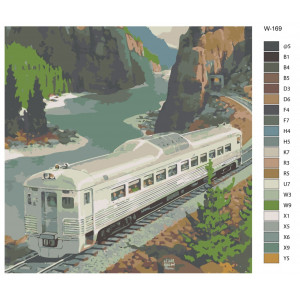 Картина по номерам "Поїзд у горах"