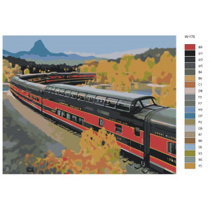 Картина по номерам "Чорно-червоний поїзд"