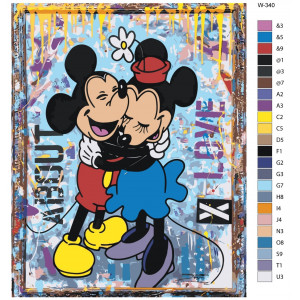 Картина по номерам "Стріт арт. Міккі та Мінні Маус"