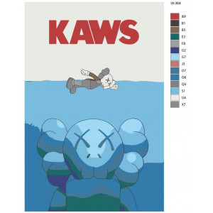 Картина по номерам "Игрушка художника (Брайан Доннелли) KAWS"