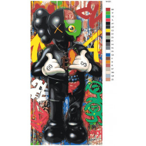 Картина по номерам "Іграшка художника (Брайан Доннеллі) KAWS"