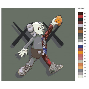 Картина по номерам "Іграшка художника (Брайан Доннеллі) KAWS"