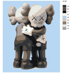 Картина по номерам "Игрушка художника (Брайан Доннелли) KAWS"