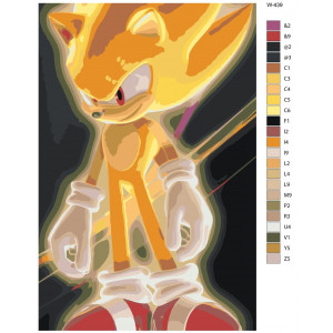 Картина по номерам "Персонаж відеоігор, фільмів та коміксів Sonic (Сонік) - Майлз Тейлз Прауер"
