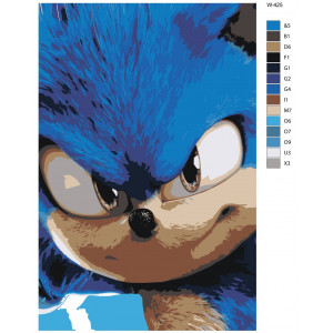 Картина по номерам "Персонаж відеоігор, фільмів та коміксів Sonic (Сонік) - Їжак Сонік"