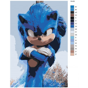 Картина по номерам "Персонаж відеоігор, фільмів та коміксів Sonic (Сонік) - Їжак Сонік"