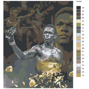 Картина по номерам "Новозеландский боксёр - Исраэль Адесанья"