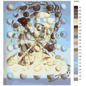 Картина по номерам "Репродукція картини – Галатея зі сферами. Сальвадор Далі"