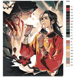 Картина по номерам "Аниме - Благословение небожителей. Чэн Хуа и Лянь Се"