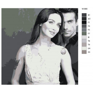 Картина по номерам "Турецький серіал - чорно біле кохання. Бірдже Акалай та Ібрагім Челіккол"