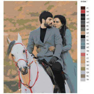Картина по номерам "Турецький серіал – вітряний. Акін Акінезю - Міран та Ебру Шахін - Рейян"