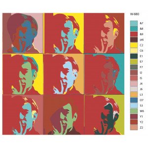Картина по номерам "Репродукція картини – автопортрет. Художник Енді Уорхол"
