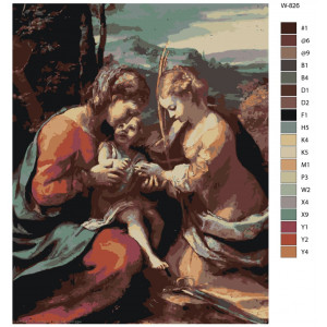 Картина по номерам "Репродукция картины Мистическое обручение святой Екатерины. Художник Антонио Корреджо"