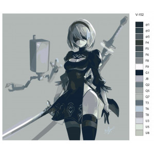 Картина по номерам "Гра Nier Automata. 2B"