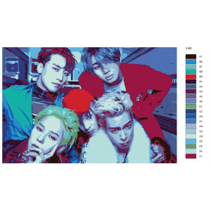 Картина по номерам "K-pop Big Bang. Учасники групи"