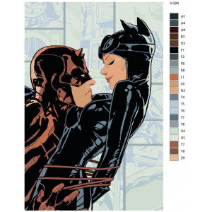 Картина по номерам "Женщина-кошка и Бэтмен"
