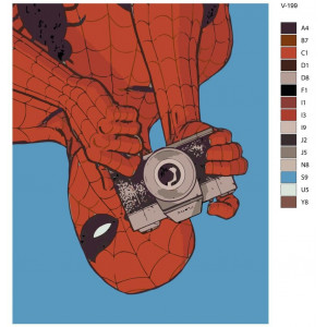 Картина по номерам "Человек-паук с фотоаппаратом"