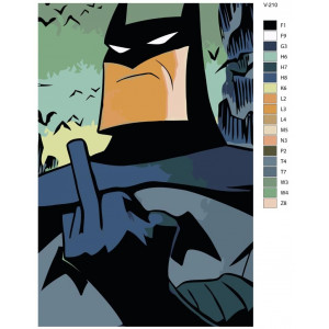 Картина по номерам "Бетмен, що показує середній палець"