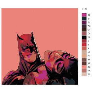 Картина по номерам "Бэтмен и Женщина-кошка"