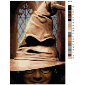 Картина по номерам "Гарри Поттер (Harry Potter). Распределяющая шляпа"