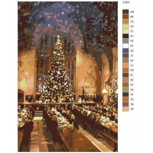 Картина по номерам "Гаррі Поттер (Harry Potter). Великий зал Хогвартсу"