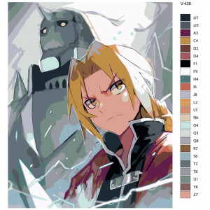 Картина по номерам "Аніме Сталевий Алхімік 2 (Fullmetal Alchemist 2). Едвард Елрік та Альфонс Елрік (Edward Elric та Alphonse Elric)"