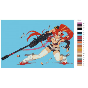 Картина по номерам "Аниме: Гуррен-Лаганн (Gurren-Lagann). Ёко ( Yoko Littner)"