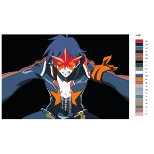 Картина по номерам "Аниме: Гуррен-Лаганн (Gurren-Lagann). Камина (Kamina)"