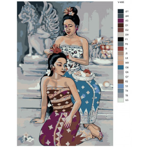 Картина по номерам "Две балийские девушки"