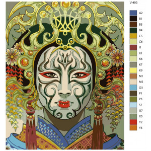Картина по номерам "Японская женщина гейша"