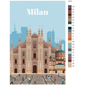 Картина по номерам "Італія. Мілан постер"