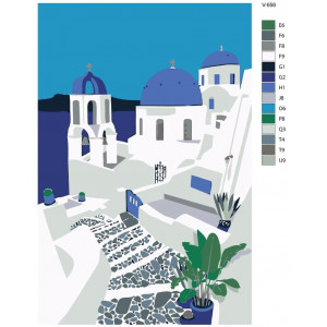 Картина по номерам "Греция. Санторини и Миконос"