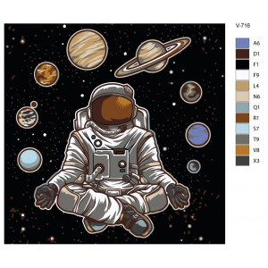 Картина по номерам "Космонавт у медитації"